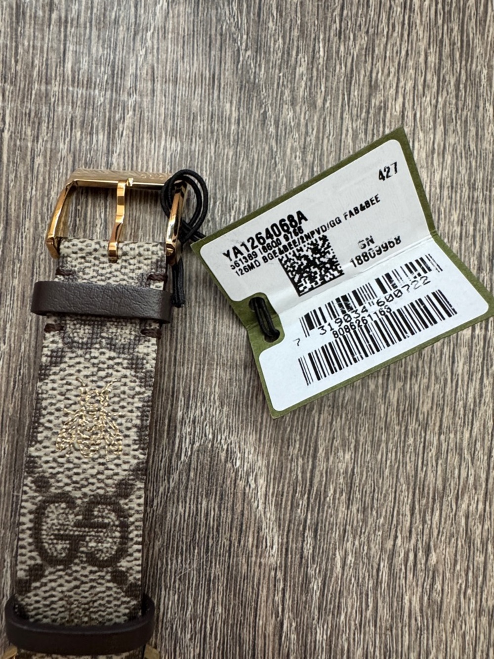 Gucci Gold-Tone Case Brown & Beige Monogram Canvas Men's Watch - Picture 4 of 10